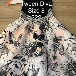 Floral Kids Dress - Pink and Black